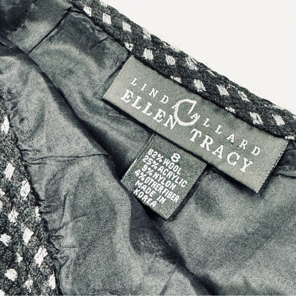 Ellen Tracy Wool Check Tweed Tailored Pencil Skirt - Picture 7 of 9